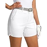 SANTINY Women's 5" Golf Shorts with Pockets Quick Dry Stretch Work Outdoor Hiking Shorts for Women Casual Summer