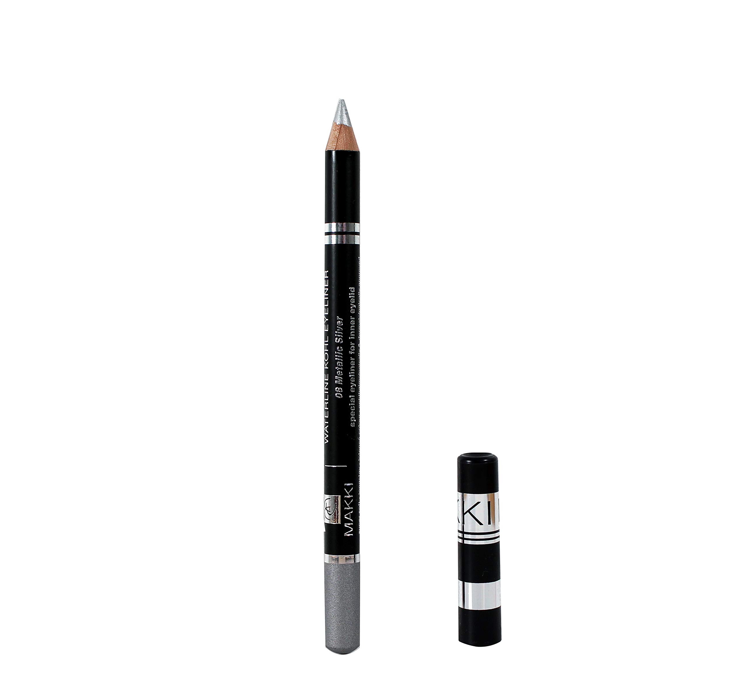 08 Shimmery Silver Waterline Kohl Eyeliner - Special Kajal for inner eyelids - vitalizing and Waterproof - sensitive eyes hypoallergenic eye liner — image 1
