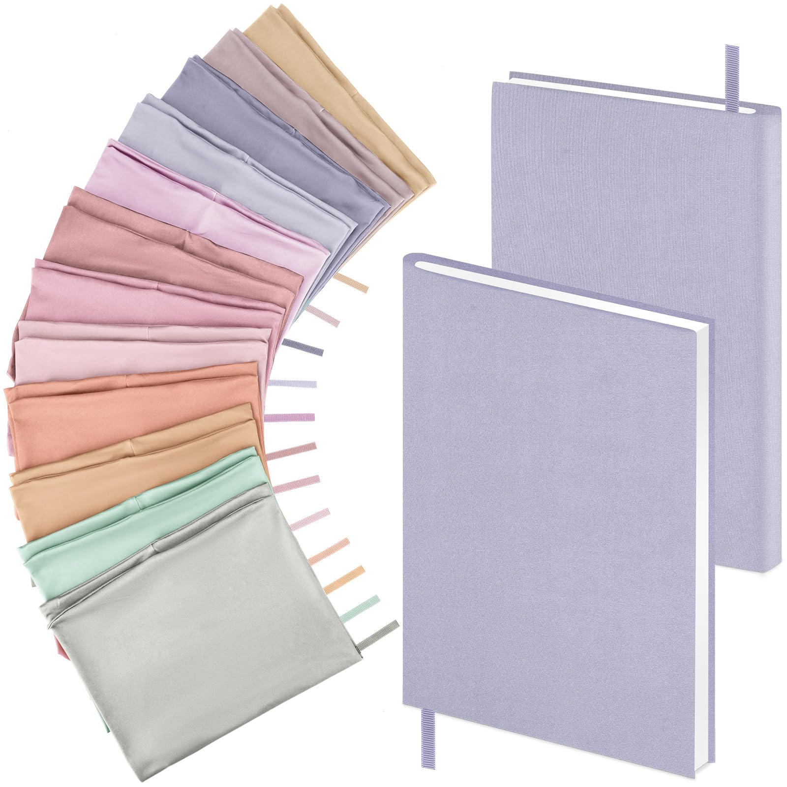 Photo 1 of PerKoop 12 Pcs Jumbo Book Covers Fabric Large Book Covers Pack Stretchable Book Covers Washable Book Covers Colorful Book Covers for School Hardcover Textbooks 12 Pastel Colors(6 x 9 Inch)