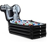 Liliful Halloween Inflatable Coffin Cooler 44 Inch with Spider | Beverage Holder for Vampire Pool Party, Gothic Buffet Drink Holder, Black Coffin Design with Web Pattern, Birthday Decor