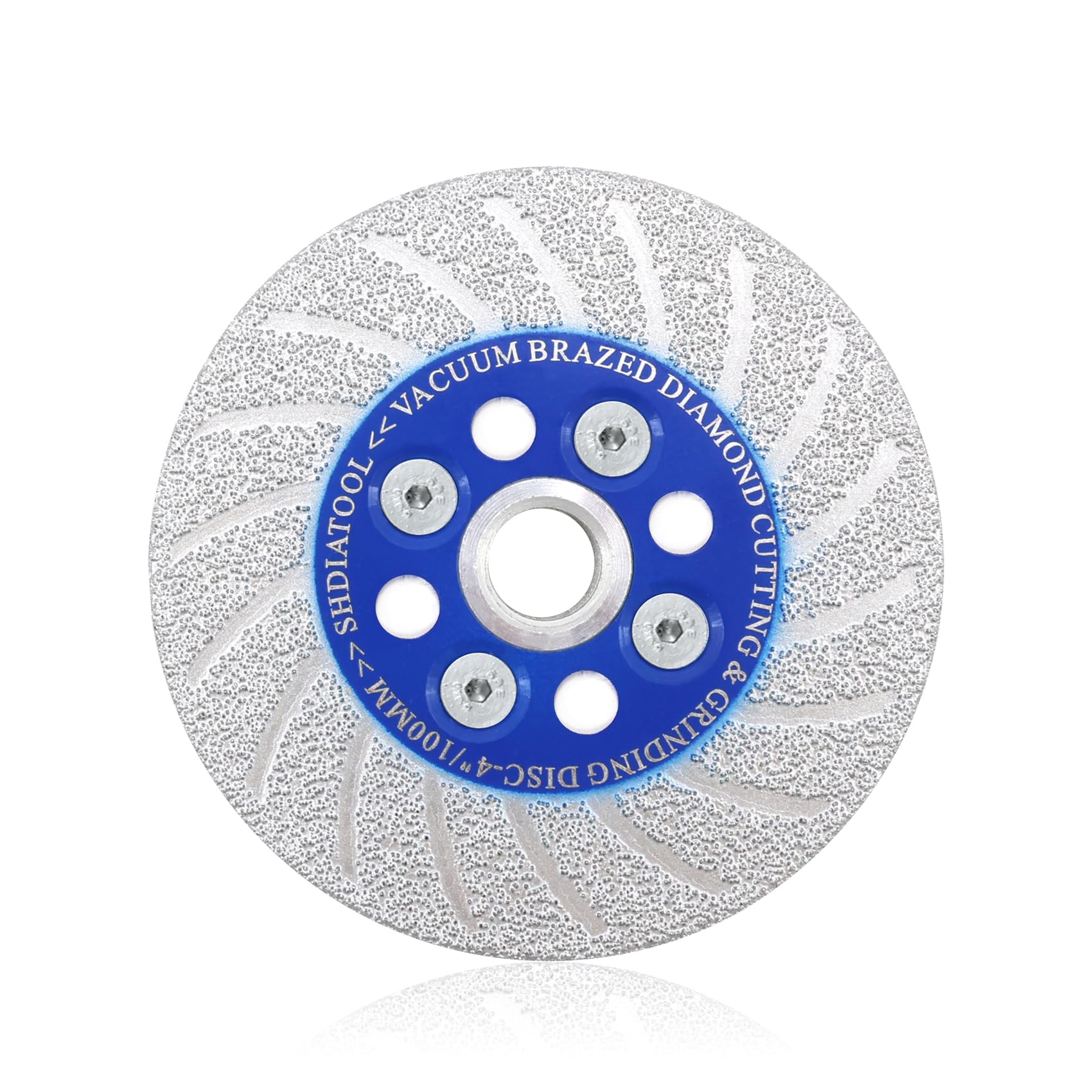 SHDIATOOL Diamond Cutting Grinding Discs - 100MM Granite Saw Blade Double-Side Vacuum Brazed Tile Diamond Blade Ripples Shape for Marble Concrete Stone Porcelain Ceramic M14 Thread — image 1