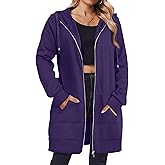 Zeagoo Women's Zip Up Hoodies Long Tunic Sweatshirts Oversized Fleece Casual Long Sleeve 2026 Fall Hoodie Jacket Coat