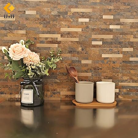 Peel And Stick Backsplash Tile Pvc Rusty Slate Backsplash Stone
