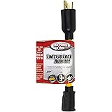 Southwire 90218802 12/3 STW, 9-inches Twist To Lock Generator Power Cord Adaptor (L5-20P To 5-15R) 15-20 Amps, 2500/1875 Watt