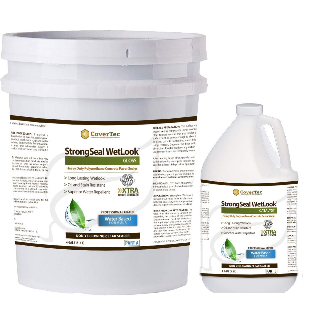 Buy StrongSeal Wetlook Paver Sealer JointSand Stabilizer for Brick Pavers, Concrete, Natural