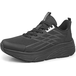 TDIDIS Black Non Slip Work Shoes for Women, Comfortable Water Resistant Slip Resistant Sneakers for Kitchen Restaurant Food S