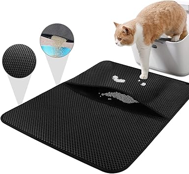 Ducomi Tapis De Litiere Pour Chat Autonettoyant En Double Couche Avec Caoutchouc Antiderapant Capture Les Grains De Litiere Du Bac A Litiere Pour Un Sol Propre Amazon Fr Animalerie