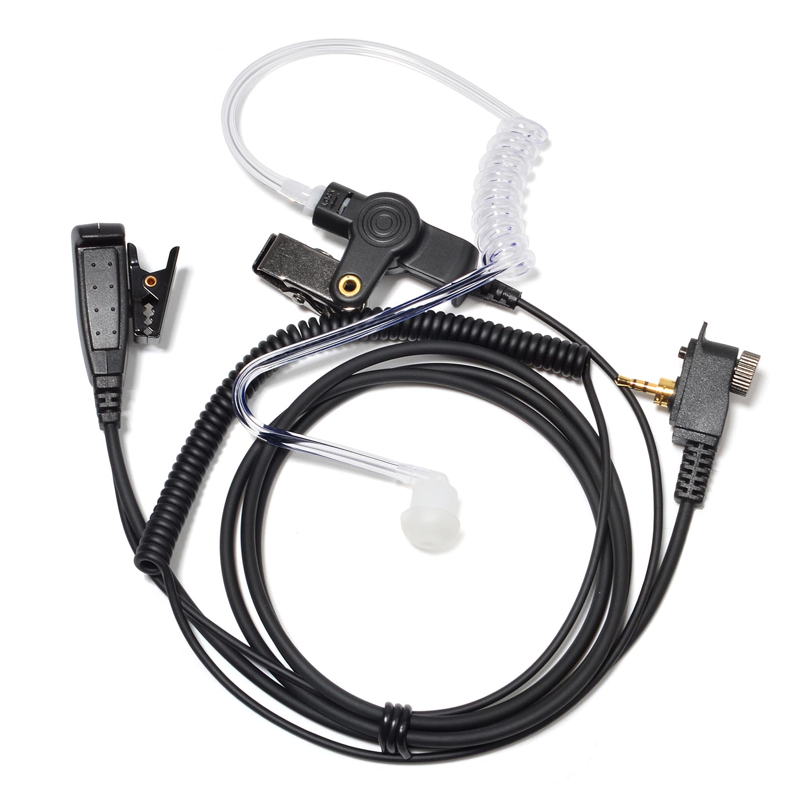 HYS 1 Pin Earpiece Compatible with Motorola MTH500 MTH600 MTH650 MTH800 MTH850 MTP850 MTS850, Acoustic Tube Radio Headset with PTT (Type 1)