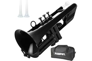 PAMPET SEA LION Professional Plastic Bb Trumpet Set for Student Beginner (Black)