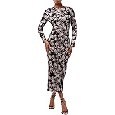 Lulus Womens Zealand Long Sleeve Mesh Midi Dress