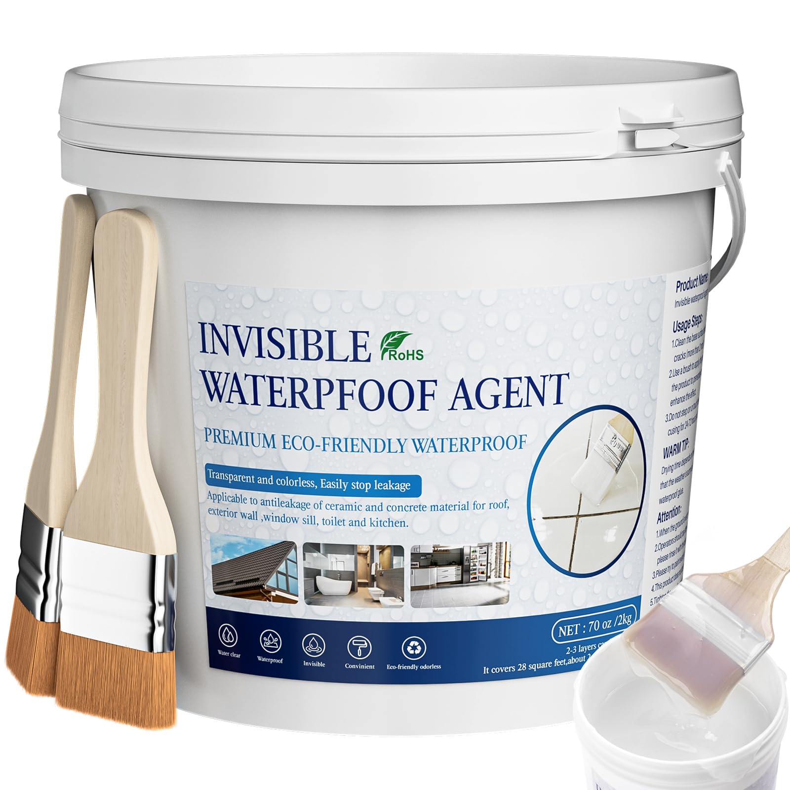 Xmntdo Liquid Waterproof Sealant, 70 Oz Invisible