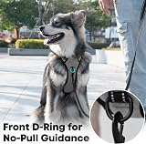 PoyPet No Pull Dog Harness Reflective Vest with 2 Attachments Grey S view 3