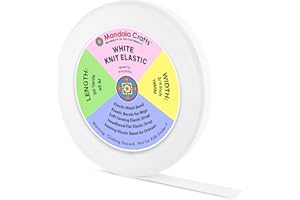 Mandala Crafts Wide 3/4 Inch White Elastic Bands Spool for Pants Waistbands Sewing and DIY Crafts, 50 YD Stretchy Flat Fabric Strap Knit Elastic Band for Wig