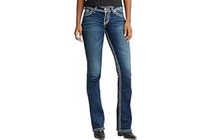 Silver Jeans Co. Women's Suki Mid Rise Curvy Fit Indigo Wash Bootcut Jeans