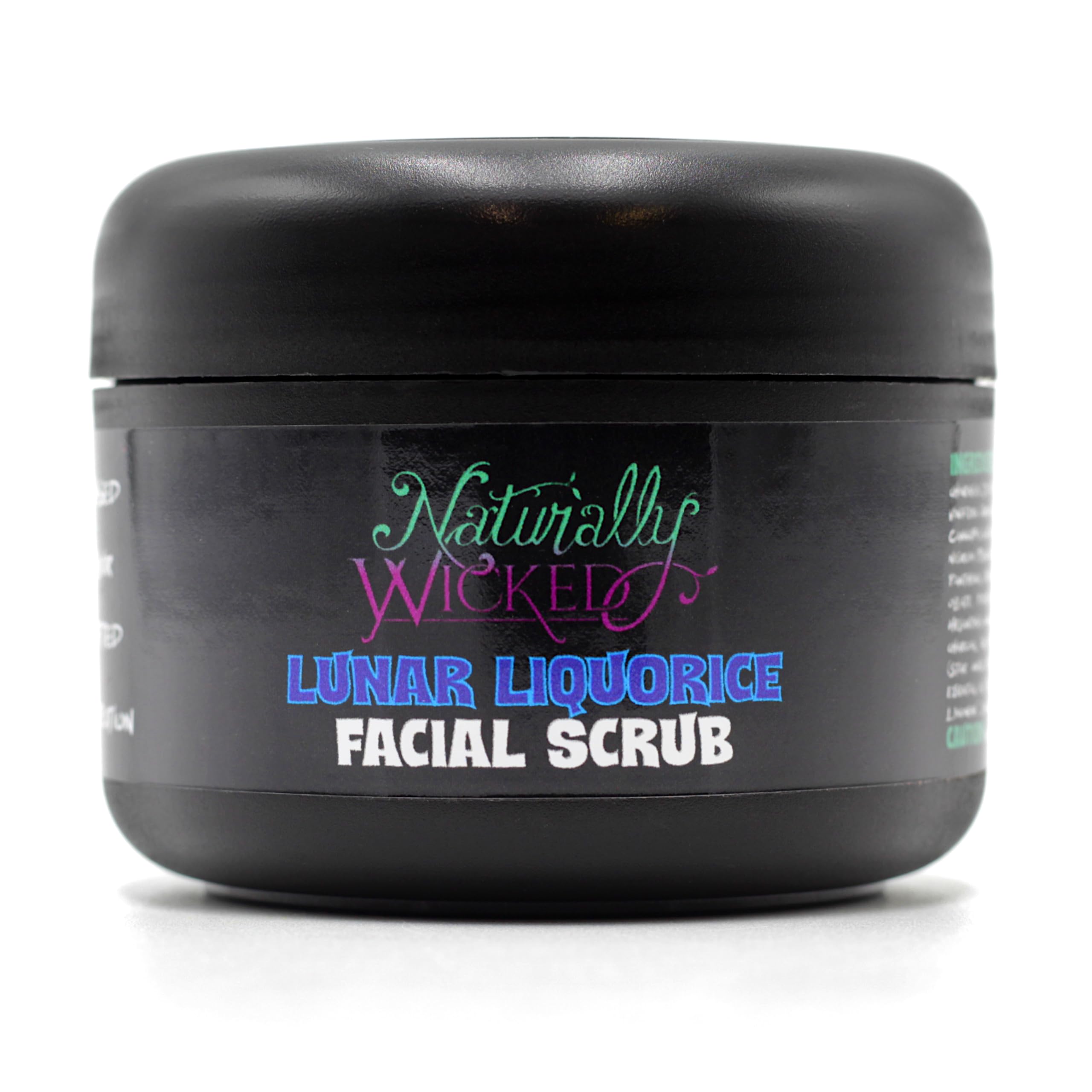 Naturally Wicked Lunar Liquorice Facial Scrub 100ml – Natural, Vegan, Exfoliating Cleanser with Activated Charcoal