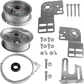 Universal Garage Door Torsion Spring Conversion Kit Fit for 7 Feet High Garage Doors, Including Cable Rollers, Heavy-Duty Cables, Brackets &amp; Hardware, Easy to Install