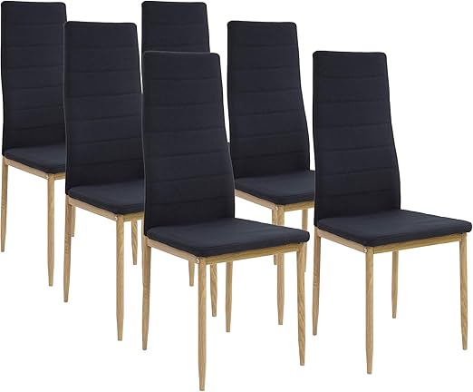 Albatros Esszimmerstuhle San Remo 6 Er Set Schwarz Stoffbezug Bequem Ergonomisch Geformte Lehne Kuchenstuhle Amazon De Kuche Haushalt