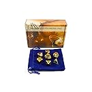 Metal DnD Dice Set (7) - Gold, Shiny Finish (Heavy) - Includes D6, D8, D10, D12, D20, D Percent w/ Carrying Bag