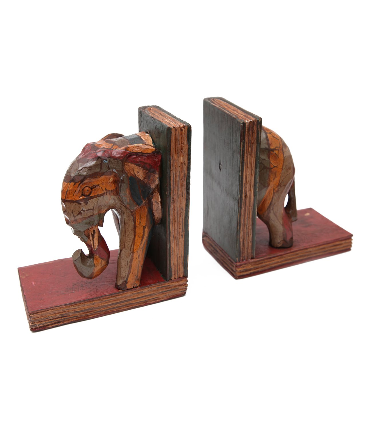 The Hippy Clothing Co. Wooden Elephant Bookends