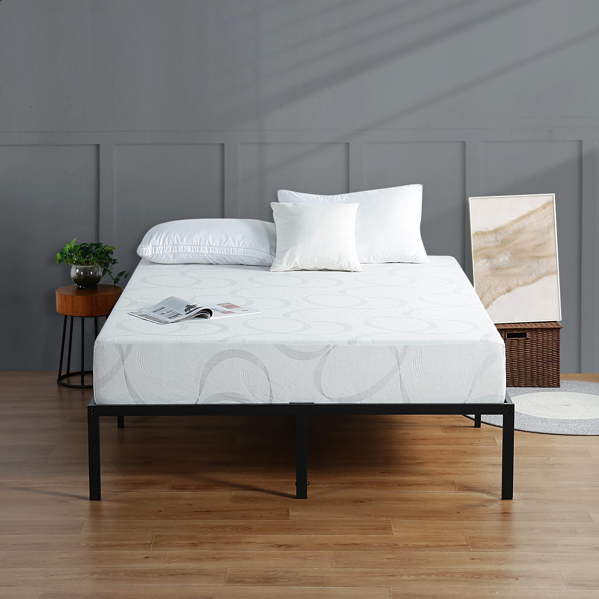 Photo 1 of Olee Sleep Queen Mattress, 9 Inch Flex Gel Memory Foam Mattress, Gel Infused for Comfort and Pressure Relief, CertiPUR-US Certified, Bed-in-a-Box, Medium Firm, Queen Size