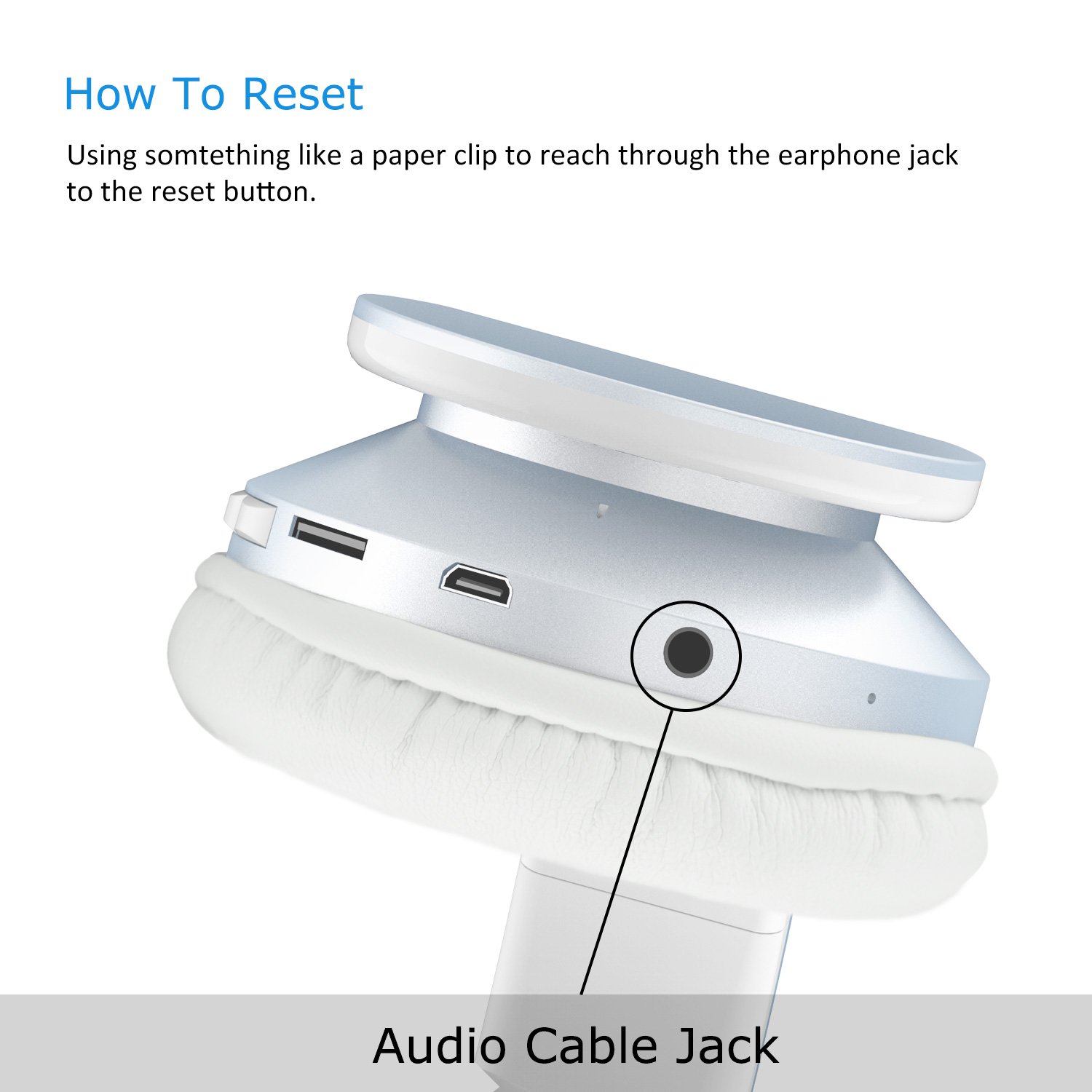 Bluetooth Kopfhörer,LOBKIN Stereo Faltbarer Kopfhörer mit Ohrhörer hellblau