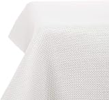 Deconovo Decorative Faux Linen Table Cloth 52x70in White Water Resistant