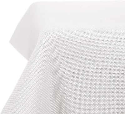 Deconovo Decorative Faux Linen Table Cloth 52x70in White Water Resistant