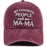 Gxaxyoupe My Favorite People Called Me Mama Hat for Women, Funny Adjustable Cotton Embroidered Mom Gifts Baseball Cap