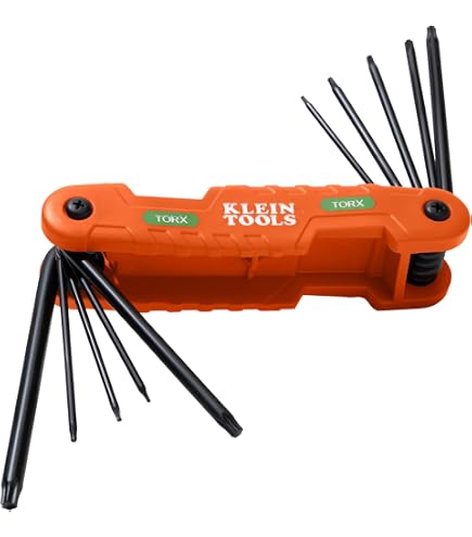 Klein Tools 70540T Compact Folding Torx Key Set, 8 Keys T9 to T40