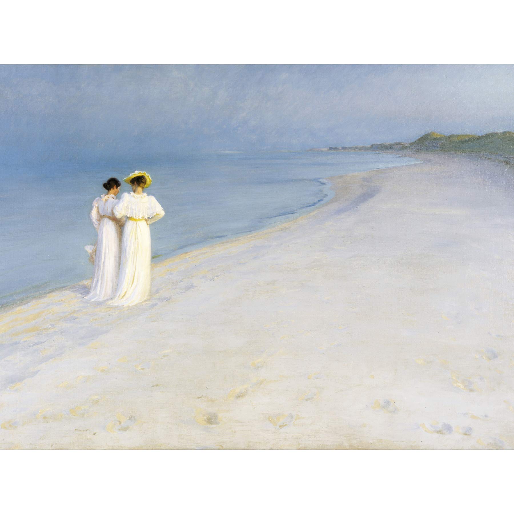 Ps Kroyer Summer Evening Walking Skagens Beach Large Wall Art Print Canvas Premium Poster Mural