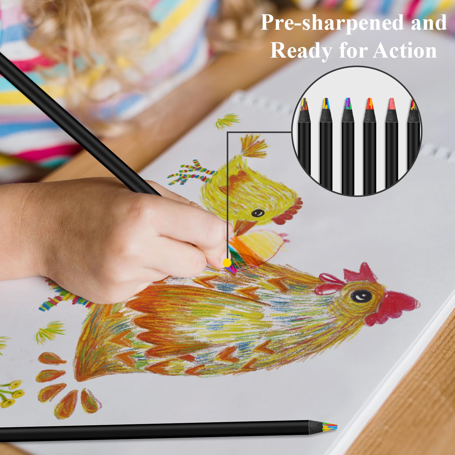 12-Color Rainbow Pencils Set- Classroom Must Haves & Back to School Supplies | Multicolored Drawing Pencils for Adults & Artists, Professional Art Supplies for Coloring Books, Sketching & Illustration