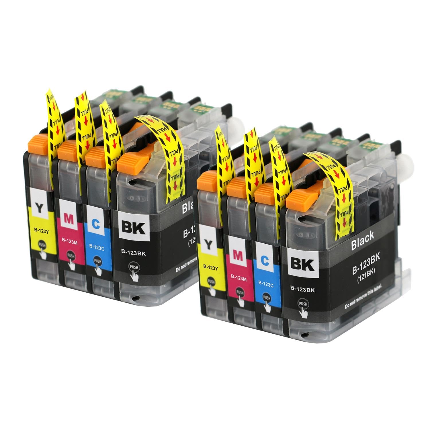Go Inks 2 Set of 4 Ink Cartridges to replace Brother LC123 Compatible/non-OEM for Brother DCP and MFC Printers (8 Inks)