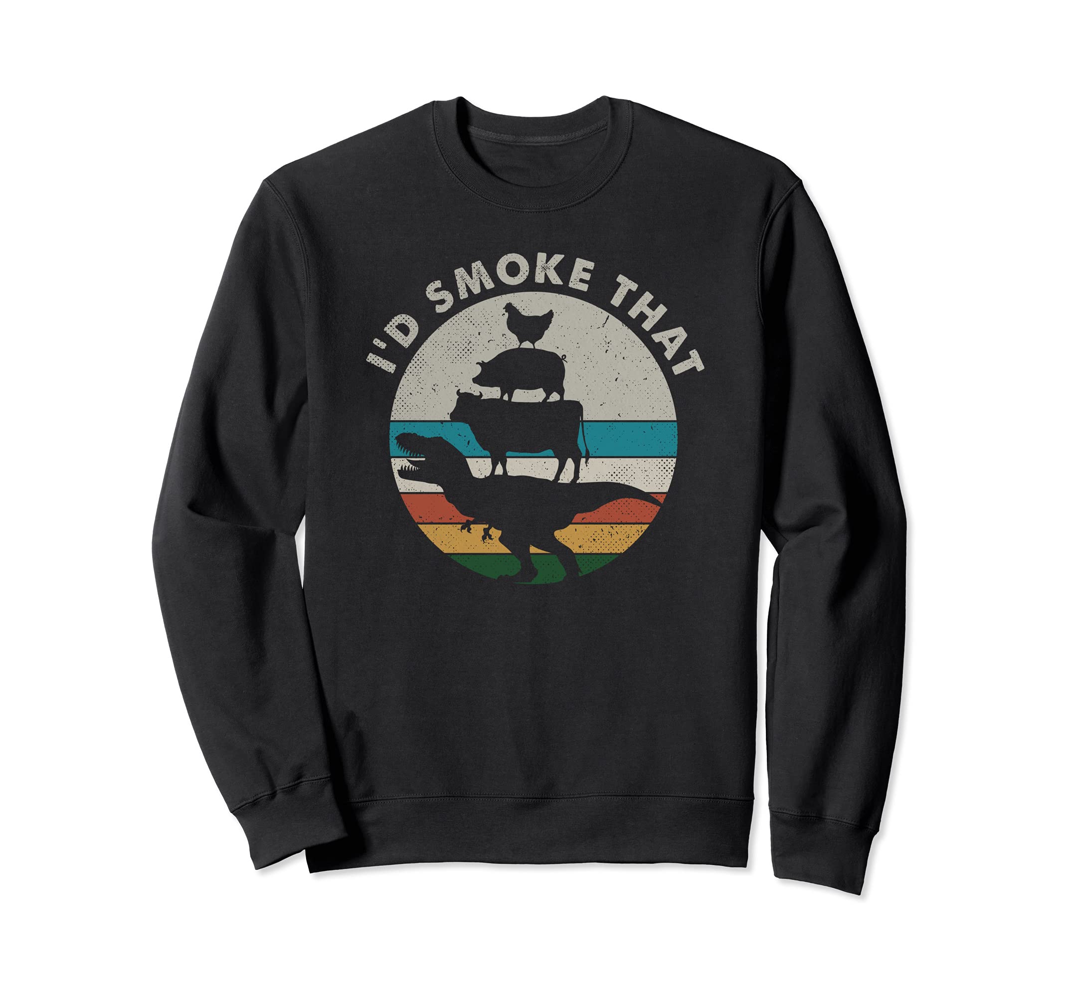 I'd Smoke That Funny BBQ Vintage Meat Smoker Grill Retro Sweatshirt