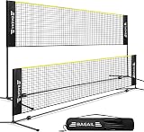 BAGAIL Badminton Net Foldable Nylon Net Height Adjustable Stand Portable Carry