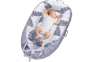 XZV Baby Lounger, Infant Lounger for Newborn 0-24 Months, Breathable and Soft 100% Cotton Baby Nest Cover, Babies Essentials Gifts, Portable Co-Sleeping Baby Bed for Home and Travel