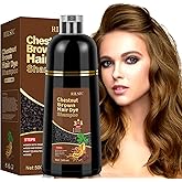 500ML Hair Color Shampoo for Women Men, Hair Dye Shampoo for Grey Hair Beard Coverage, Instant Colour Shampoo 3 in 1 - Long L