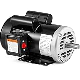 Bonvoisin 5HP Air Compressor Motor Single Phase Electric Motor | 56HZ Frame, 3450RPM, 7/8" Keyed Shaft, 2.25" Shaft Length, CCW/CW Rotation , 230V, 25 Amps