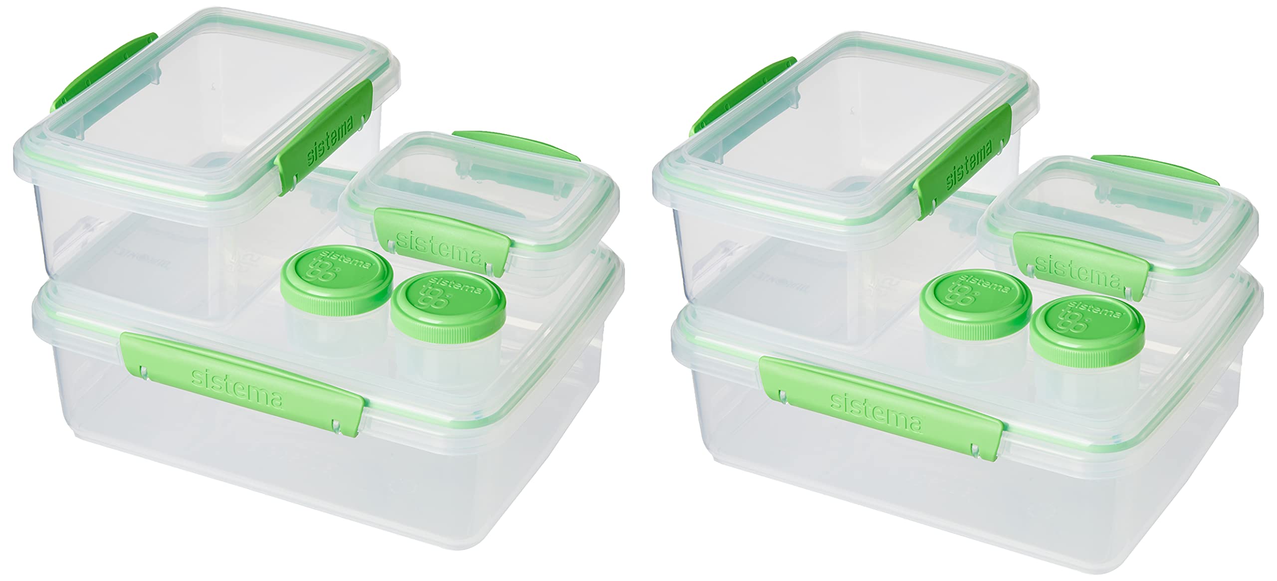 Sistema Food Storage Containers, Green, Pack of 10
