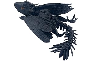 SGYYSG Feathered Wyvern Dragon,3D Printed Dragon, Articulated Dragon with Wings, 3D Printed Toys, Desktop Pet - Perfect for Fantasy Enthusiasts (Black)