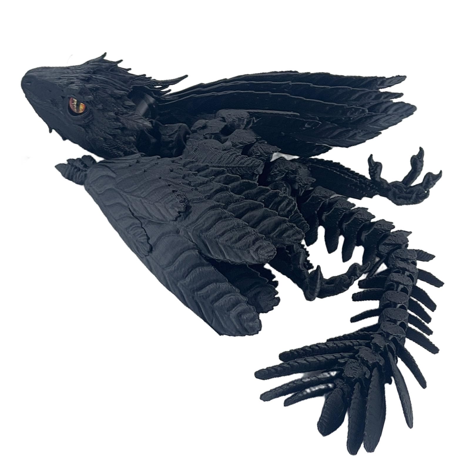 Photo 1 of SGYYSG Feathered Wyvern Dragon,3D Printed Dragon, Articulated Dragon with Wings, 3D Printed Toys, Desktop Pet - Perfect for Fantasy Enthusiasts (Black)