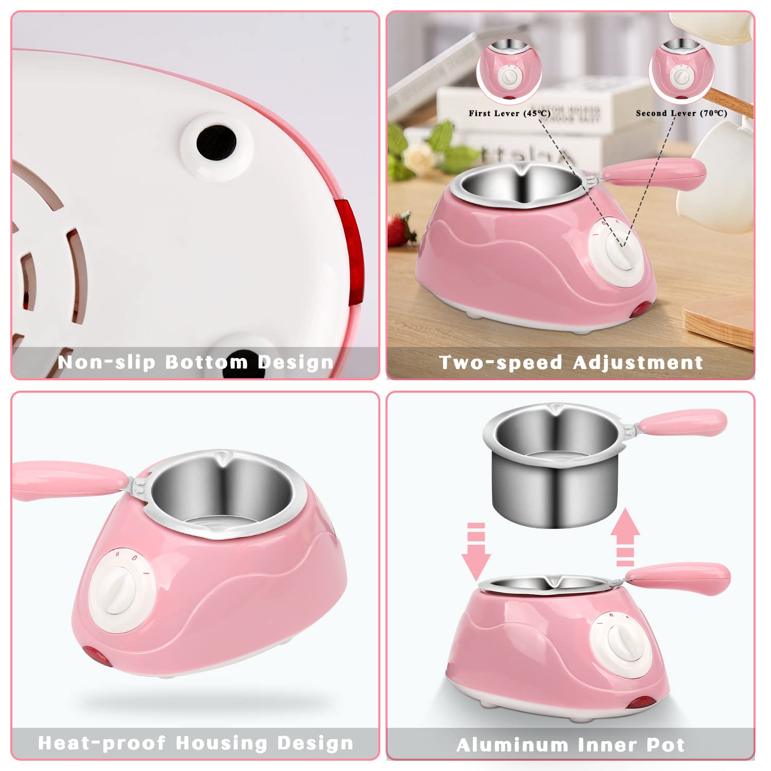 Melting Fondue Set,MINI Electric Chocolate Melting Pot,Cheese Fondue Pot,Chocolate Fondue Fountain,Warmer Machine for Milk Chocolate,Cheese,Butter,Candy
