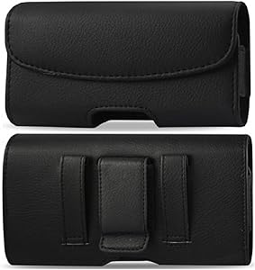 Leather Pouch Protective Carrying Cell Phone Case for Motorola DROID X Android Phone (Verizon Wireless) / Dell Venue Pro Aero AT&T / Samsung Continuum Galaxy S Verizon Focus AT&T - Black