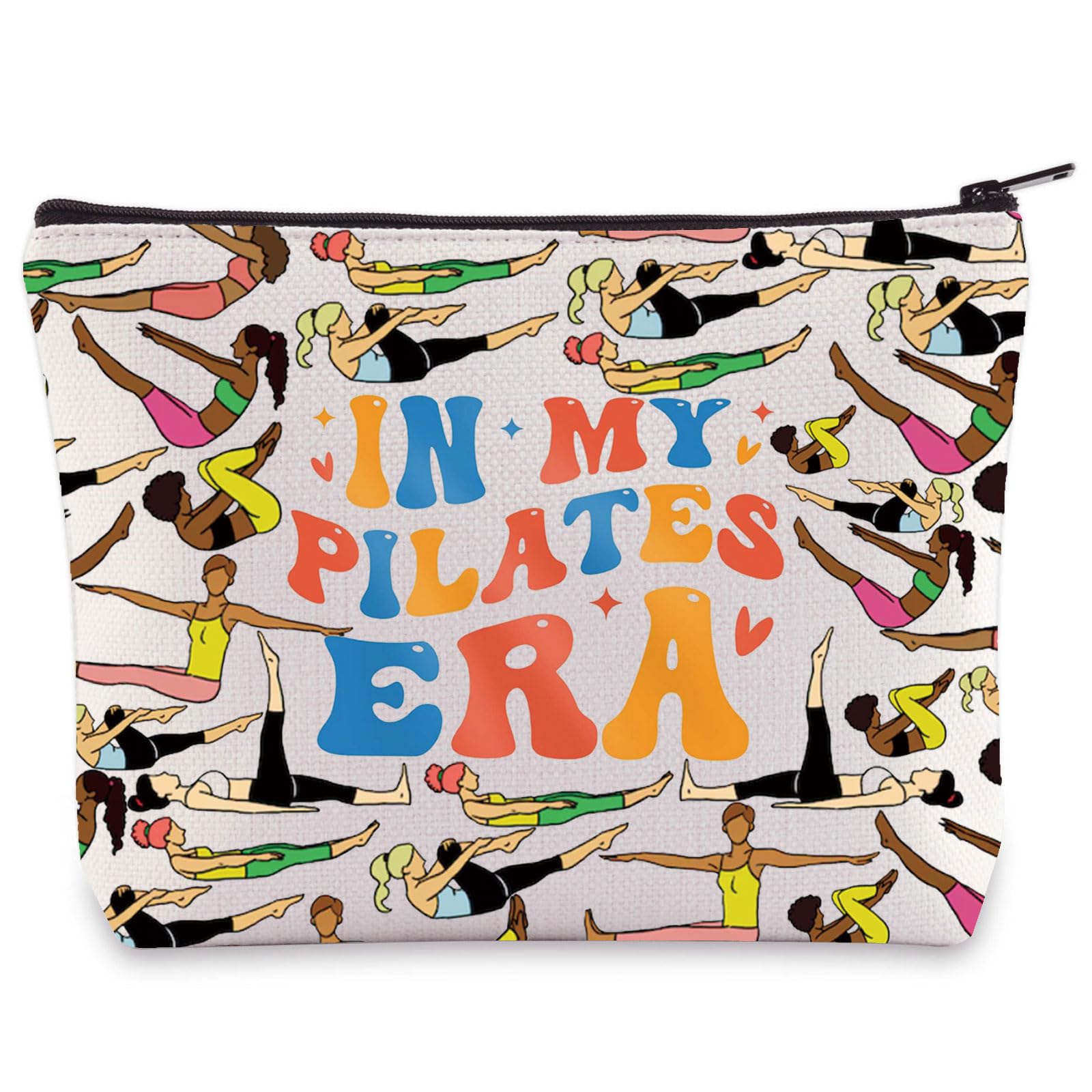 LEVLO Pilates Cosmetic Makeup Bag Pilates Lover Gift in My Pilates Era Makeup Zipper Pouch Bag Pilates Coach Merchandise, Pilates Era Bag