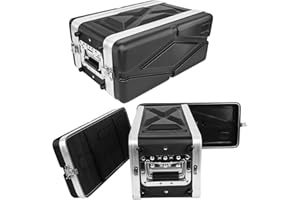 MUZNOTE 4U ABS Rack Case Shallow 8" Depth, 19" Rackmount Flight Road Travel Case,WaterproofProtective Hard Case with Customiz