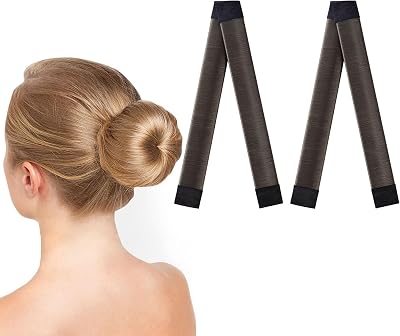 URAQT Hair Bun Shaper 2Pcs Donut Bun Maker French Twist Fold Wrap Band