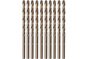 ZNXIMER Cobalt Drill Bit 9/64" Twist Drill Bits, M35 High Speed Steel Jobber Length Drill Bit, 135 Degree Tip for Hard Metal, Stainless Steel, Cast Iron with Index Storage Case, Pack of 10 pcs