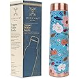 MERCAPE Copper Water Bottle A Handmade Ayurvedic Enameled Print Pure Copper Water Bottle For Drinking - Increase Your Water Consumption, and Experience Immediate Health Benefits 900ml (Blue)
