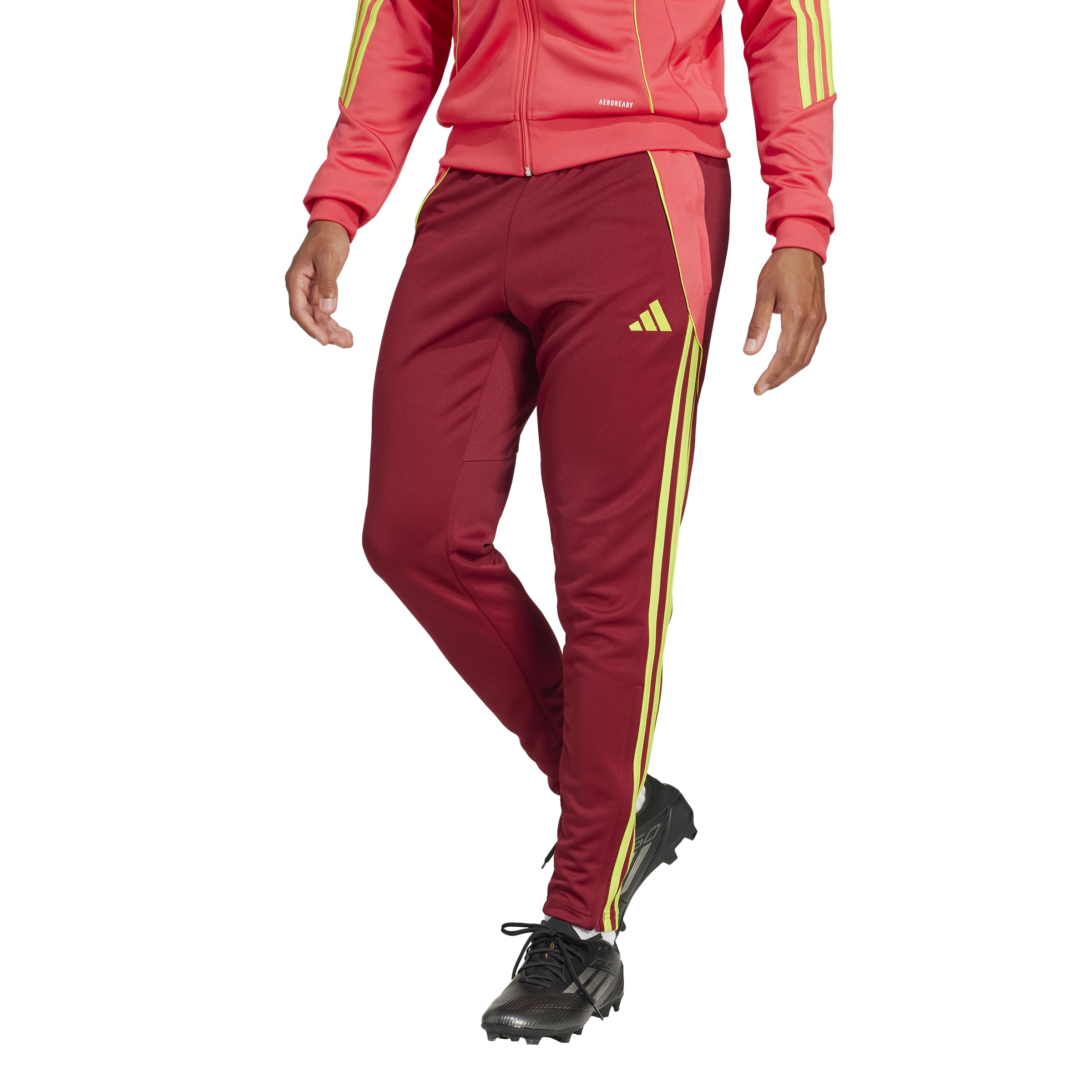 adidas Mens Tiro 24 Training Soccer Pants, Team Collegiate Burgundy/Semi Solar Yellow, X-Small Image