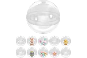 JECOMPRIS 120Pcs Vending Machine Capsules: Mini Plastic Filled Easter Eggs Balls Empty Clear Gum Balls Claw Candy Machine Toy