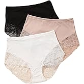 SHENHE Women's 3 Pack Lace Panties Cheeky Mid Rise Wide Gusset Aron Belly Ladies Underwear Panties